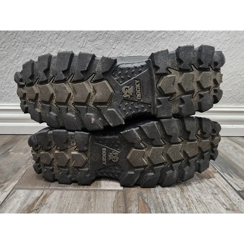 Rocky Alphaforce Round Toe Waterproof Duty Boot Color BLACK Men's Size 11 M